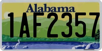 AL license plate 1AF2357