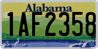 AL license plate 1AF2358