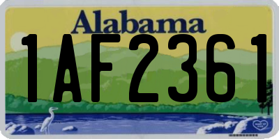 AL license plate 1AF2361