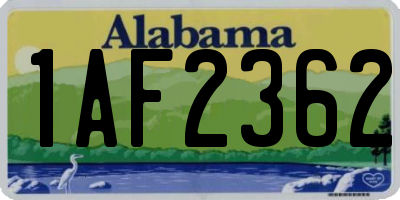 AL license plate 1AF2362