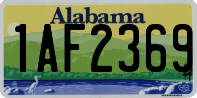 AL license plate 1AF2369