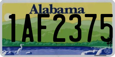 AL license plate 1AF2375