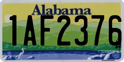 AL license plate 1AF2376