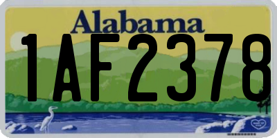 AL license plate 1AF2378