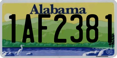 AL license plate 1AF2381