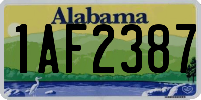 AL license plate 1AF2387