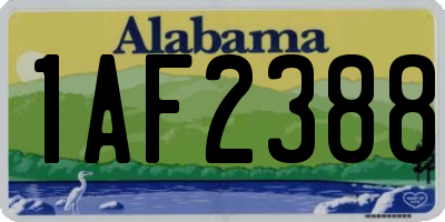 AL license plate 1AF2388