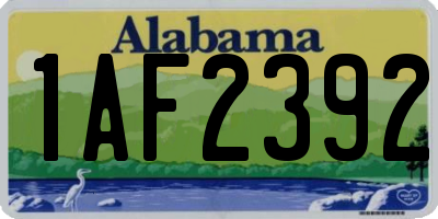 AL license plate 1AF2392