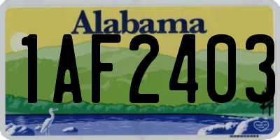 AL license plate 1AF2403