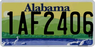 AL license plate 1AF2406
