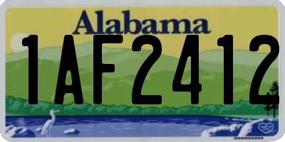 AL license plate 1AF2412