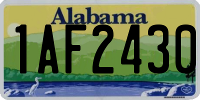 AL license plate 1AF2430