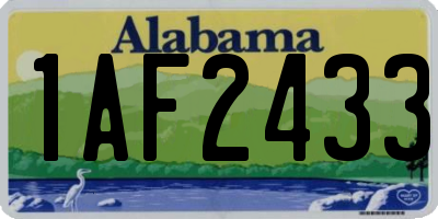 AL license plate 1AF2433