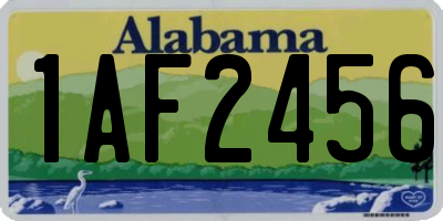 AL license plate 1AF2456