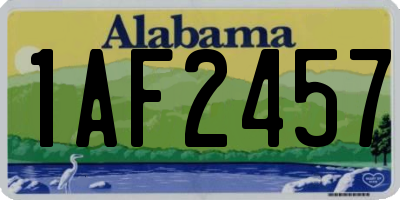 AL license plate 1AF2457
