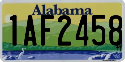 AL license plate 1AF2458