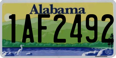 AL license plate 1AF2492