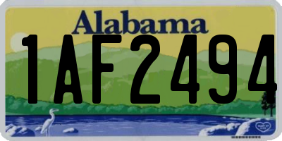 AL license plate 1AF2494