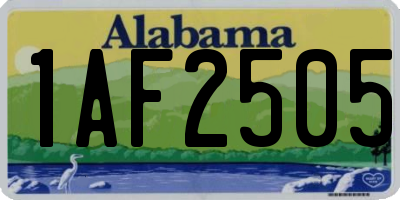 AL license plate 1AF2505