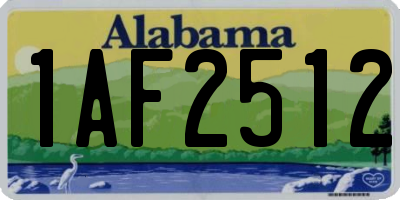 AL license plate 1AF2512