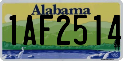 AL license plate 1AF2514