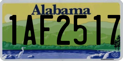 AL license plate 1AF2517