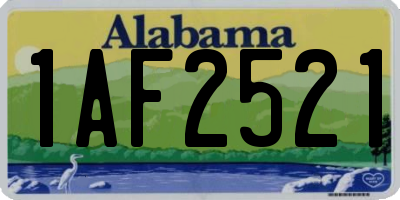 AL license plate 1AF2521