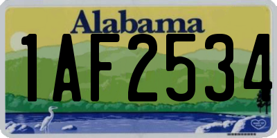 AL license plate 1AF2534