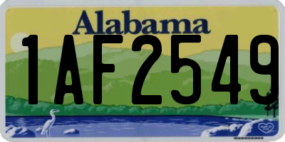 AL license plate 1AF2549