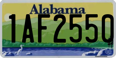 AL license plate 1AF2550
