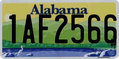 AL license plate 1AF2566