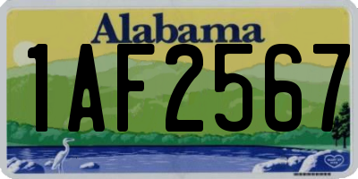 AL license plate 1AF2567