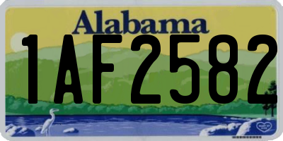 AL license plate 1AF2582