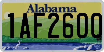 AL license plate 1AF2600