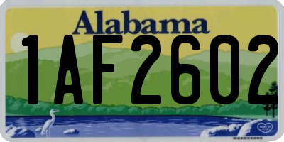 AL license plate 1AF2602