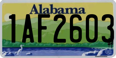 AL license plate 1AF2603