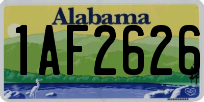 AL license plate 1AF2626