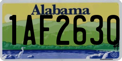 AL license plate 1AF2630