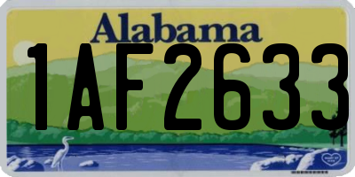 AL license plate 1AF2633