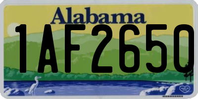 AL license plate 1AF2650