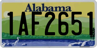 AL license plate 1AF2651