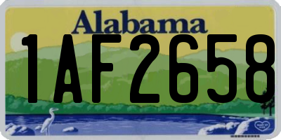 AL license plate 1AF2658