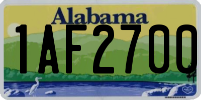 AL license plate 1AF2700