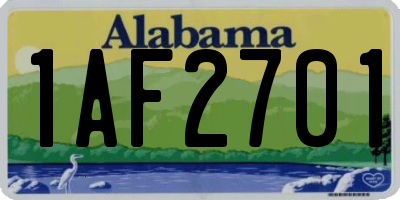 AL license plate 1AF2701