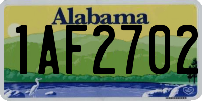 AL license plate 1AF2702