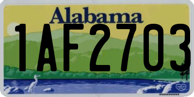 AL license plate 1AF2703