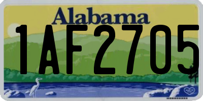 AL license plate 1AF2705