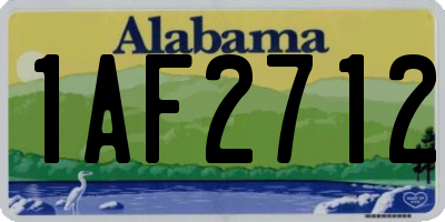 AL license plate 1AF2712