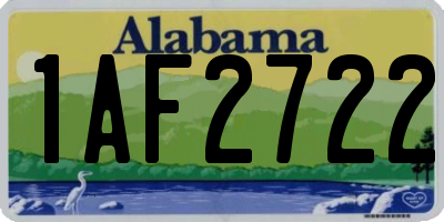 AL license plate 1AF2722