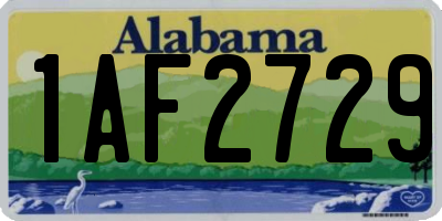 AL license plate 1AF2729